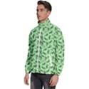 Leaves Pattern Texture Seamless Men s High Neck Windbreaker View2