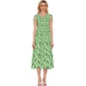 Leaves Pattern Texture Seamless V-Neck Drawstring Shoulder Sleeveless Maxi Dress View1