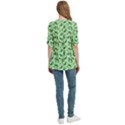 Leaves Pattern Texture Seamless Women s Zip Front V-Neck 3/4 Sleeve Casual Top Pocket Shirt View4