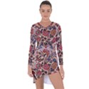 Abstract Flowers Asymmetric Cut-Out Shift Dress View1