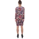 Abstract Flowers Asymmetric Cut-Out Shift Dress View2