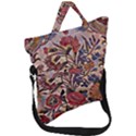Abstract Flowers Fold Over Handle Tote Bag View1