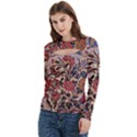 Abstract Flowers Women s Cut Out Long Sleeve T-Shirt View2