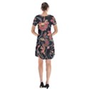 Red Flowers 2 Short Sleeve V-neck Flare Dress View2