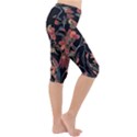 Red Flowers 2 Lightweight Velour Cropped Yoga Leggings View3