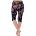 Red Flowers 2 Lightweight Velour Cropped Yoga Leggings View4