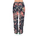 Red Flowers 2 Women Velvet Drawstring Pants View2