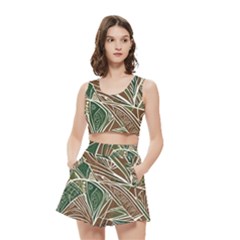 Tribal Collection 6 Women s Crop Top Pleated Skater Rave Skirt