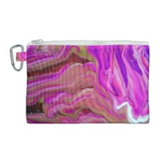 Magenta Waves Canvas Cosmetic Bag (large)