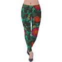 Mid Century Retro Floral 1970s 1960s Pattern 72 Velvet Leggings View1