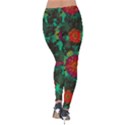 Mid Century Retro Floral 1970s 1960s Pattern 72 Velvet Leggings View2