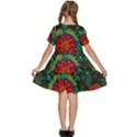 Mid Century Retro Floral 1970s 1960s Pattern 72 Kids  Short Sleeve Tiered Mini Dress View4