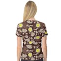 Mid Century Retro Floral 1970s 1960s Pattern 84 V-Neck Sport Mesh T-Shirt View2