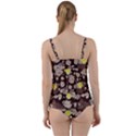 Mid Century Retro Floral 1970s 1960s Pattern 84 Twist Front Tankini Set View2