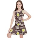 Mid Century Retro Floral 1970s 1960s Pattern 84 Kids  Lightweight Sleeveless Dress View1