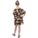 Mid Century Retro Floral 1970s 1960s Pattern 84 Kids  One Piece Chiffon Dress View2