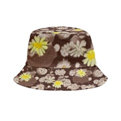 Mid Century Retro Floral 1970s 1960s Pattern 84 Inside Out Bucket Hat