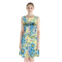 Flowers Bloom Blossom Petals Plant Sleeveless Waist Tie Chiffon Dress View1