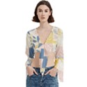 Southwestern Chic Pastel 5 Trumpet Sleeve Cropped Top View1