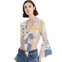 Southwestern Chic Pastel 5 Trumpet Sleeve Cropped Top View2