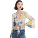 Southwestern Chic Pastel 5 Trumpet Sleeve Cropped Top View3