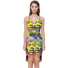 Psychedelic Rock Jimi Hendri Wrap Frill Dress