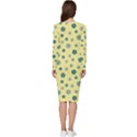 Flowers Bloom Blossom Petals Flora Long Sleeve V-Neck Bodycon Dress  View4