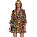 Grateful Dead Psychedelic Bears V-Neck Placket Mini Dress View1