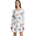 Bluey pattern Long Sleeve Velour Skater Dress View1