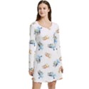 Bluey pattern Long Sleeve Velour Skater Dress View3