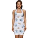 Bluey pattern Sleeveless Wide Square Neckline Ruched Bodycon Dress View1