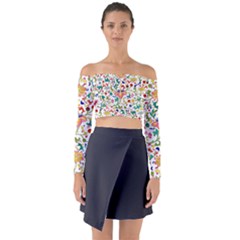 Owenjones Chinese 02 Bright-001 Long Sleeve Off Shoulder Crop Top