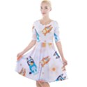 Bluey Quarter Sleeve A-Line Dress View1
