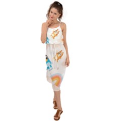 Bluey Waist Tie Cover Up Chiffon Dress