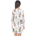 Bluey, Bluey merch, Bluey pattern, Bluey Bluey, bingo, Bluey design, bluey dog Long Sleeve Chiffon Shift Dress  View2