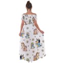 Bluey, Bluey merch, Bluey pattern, Bluey Bluey, bingo, Bluey design, bluey dog Off Shoulder Open Front Chiffon Dress View2