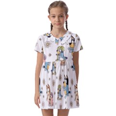 Bluey, Bluey Merch, Bluey Pattern, Bluey Bluey, Bingo, Bluey Design, Bluey Dog Kids  Asymmetric Collar Dress