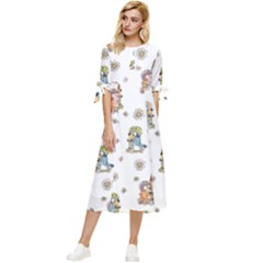 Bluey, Bluey Merch, Bluey Pattern, Bluey Bluey, Bingo, Bluey Design, Bluey Dog Bow Sleeve Chiffon Midi Dress