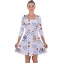 Bluey, Bluey merch, Bluey pattern, Bluey Bluey, bingo, Bluey design, bluey dog Quarter Sleeve Skater Dress View1