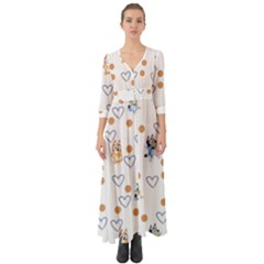 Bluey, Bluey Merch, Bluey Pattern, Bluey Bluey, Bingo, Bluey Design, Bluey Dog Button Up Boho Maxi Dress