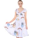 Bluey, Bluey merch, Bluey pattern, Bluey Bluey, bingo, Bluey design, bluey dog Cap Sleeve Front Wrap Midi Dress View1