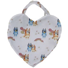 Bluey, Bluey Merch, Bluey Pattern, Bluey Bluey, Bingo, Bluey Design, Bluey Dog Giant Heart Shaped Tote