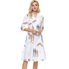 Bluey, Bluey Merch, Bluey Pattern, Bluey Bluey, Bingo, Bluey Design, Bluey Dog Classy Knee Length Dress