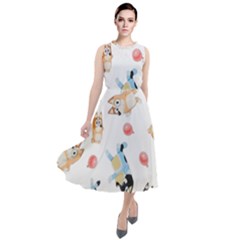 Bluey, Bluey Merch, Bluey Pattern, Bluey Bluey, Bingo, Bluey Design, Bluey Dog Round Neck Boho Dress