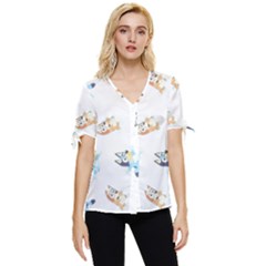 Bluey, Bluey Merch, Bluey Pattern, Bluey Bluey, Bingo, Bluey Design, Bluey Dog Bow Sleeve Button Up Top