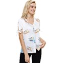 Bluey, Bluey merch, Bluey pattern, Bluey Bluey, bingo, Bluey design, bluey dog Bow Sleeve Button Up Top View3