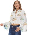 Bluey, Bluey merch, Bluey pattern, Bluey Bluey, bingo, Bluey design, bluey dog Boho Long Bell Sleeve Top View2