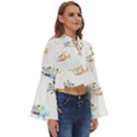 Bluey, Bluey merch, Bluey pattern, Bluey Bluey, bingo, Bluey design, bluey dog Boho Long Bell Sleeve Top View3
