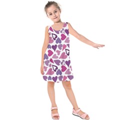Heart Pattern Repetition Background Kids  Sleeveless Dress