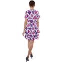 Heart Pattern Repetition Background Short Sleeve Shoulder Cut Out Dress  View2